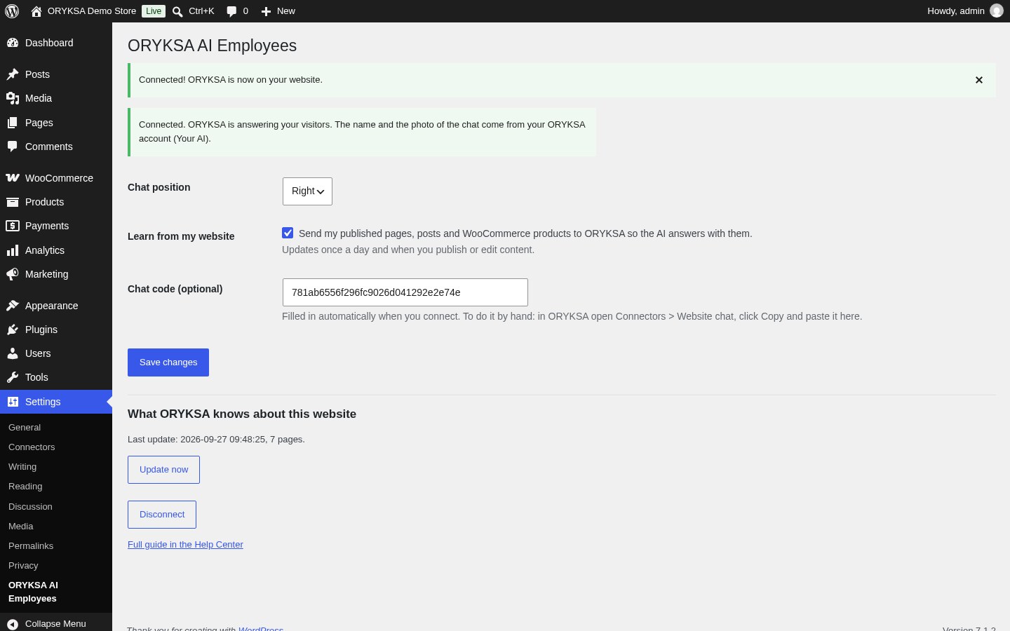 Connected: the chat is on the website